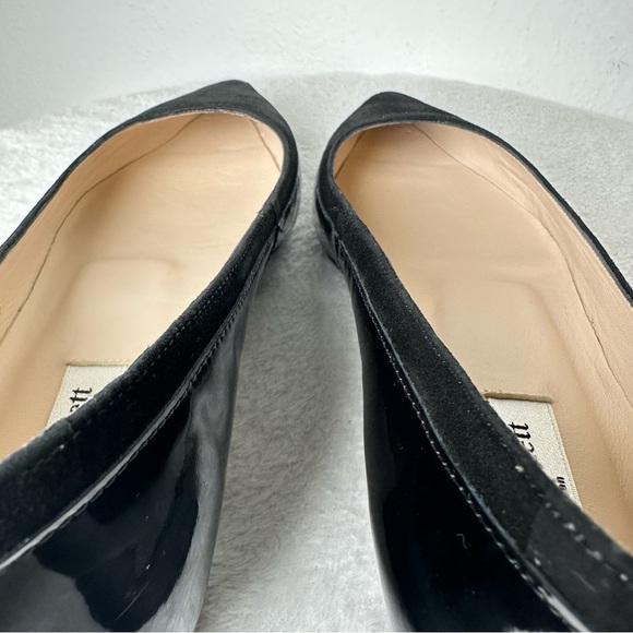 NWOB L.K. Bennett London Black Patent Leather Velvet Pointed Toe Loafers - Picture 14 of 14